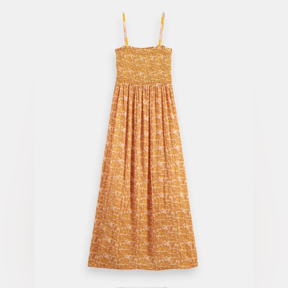 Smocked seersucker beach dress
